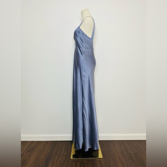 Dannijo Silk Slip Gown In Mystic Blue - Picture 9 of 10